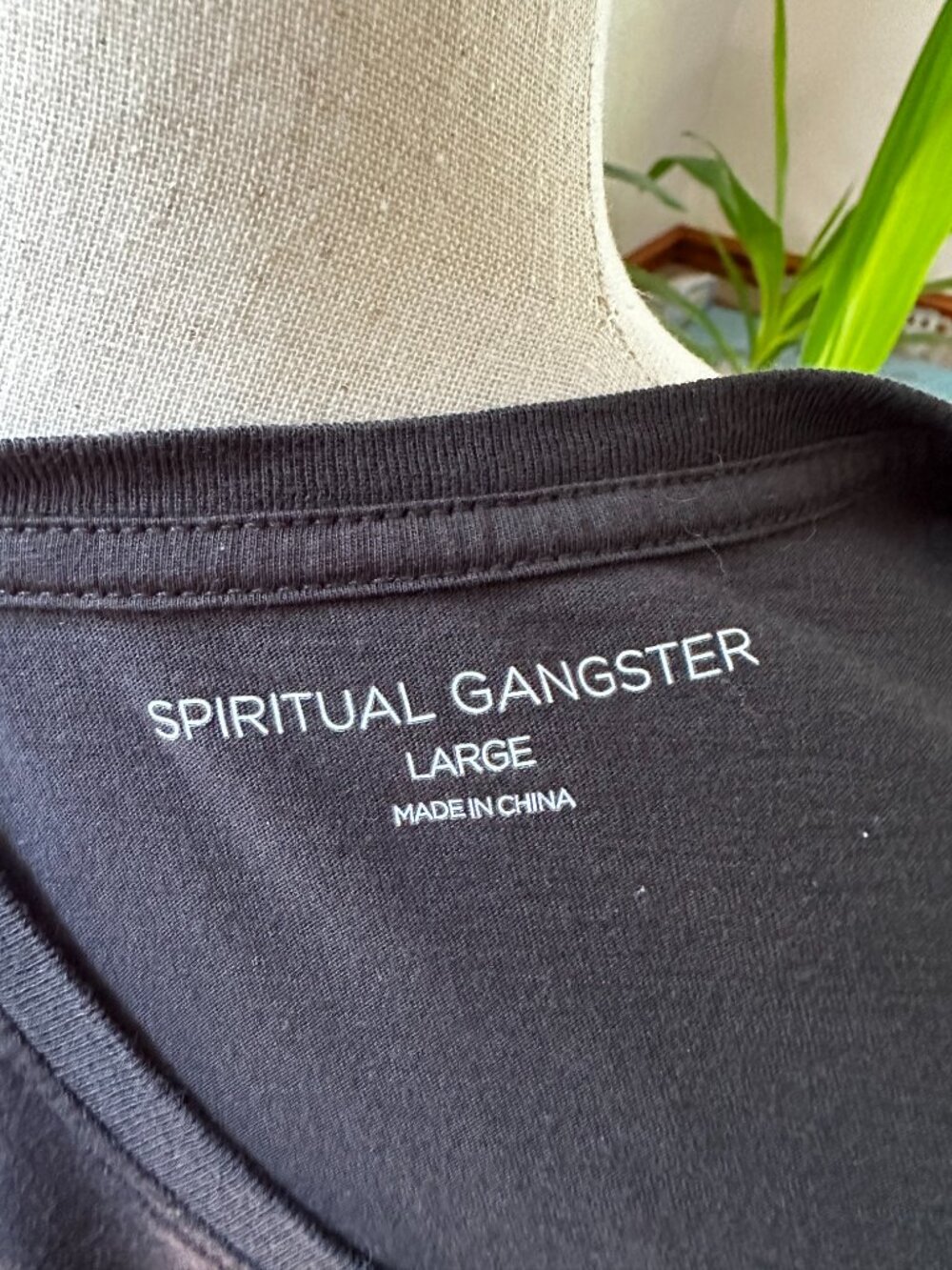 Spiritual Gangster Muscle Tee/Tank, Black and White, Stars Design, Like New, L - Picture 6 of 8